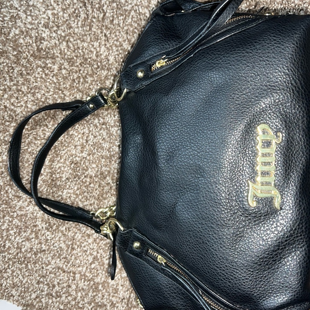 Juicy Couture Black Shoulder Bag with Gold Details